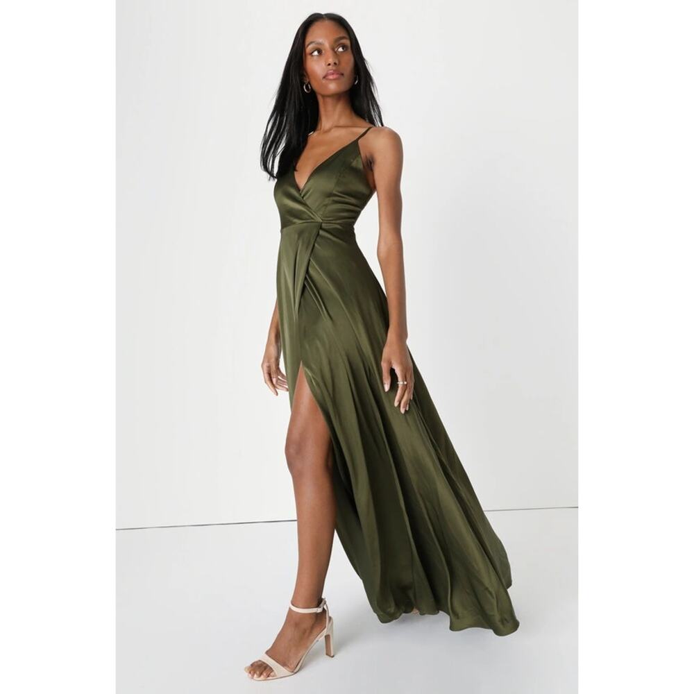 Lulu's Olive Green Maxi Dress